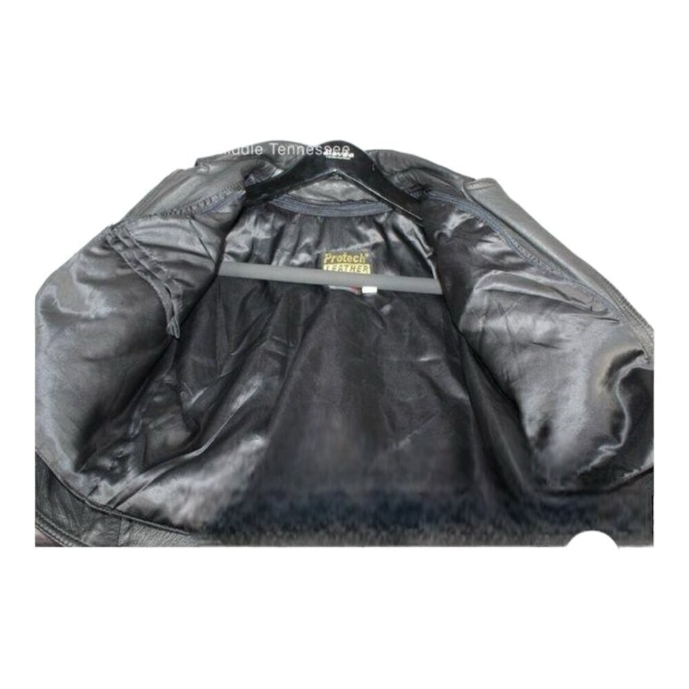 Protech Motorcycle Black Leather Jacket Women’s S… - image 3
